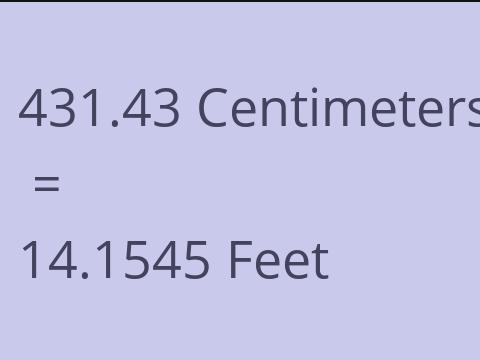 431.43 CM TO FEET