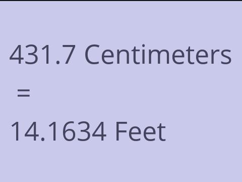 431.7 CM TO FEET