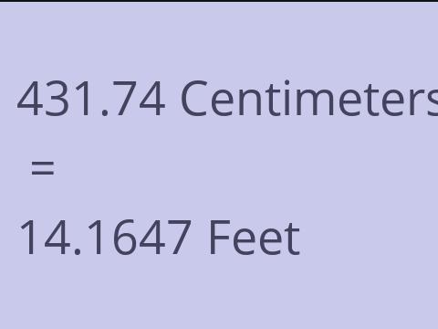 431.74 CM TO FEET