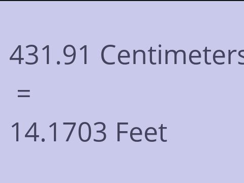 431.91 CM TO FEET