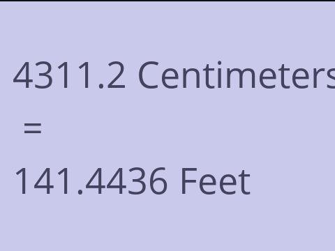 4311.2 CM TO FEET
