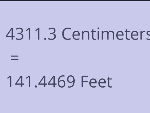 4311.3 CM TO FEET