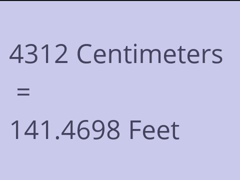 4312 CM TO FEET