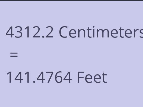4312.2 CM TO FEET