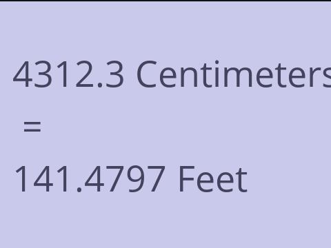 4312.3 CM TO FEET