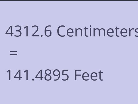 4312.6 CM TO FEET