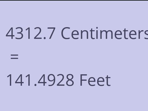 4312.7 CM TO FEET