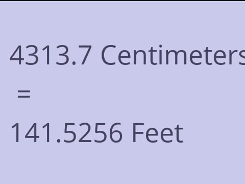 4313.7 CM TO FEET