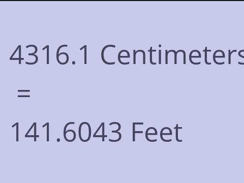 4316.1 CM TO FEET