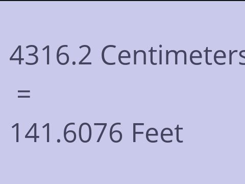 4316.2 CM TO FEET