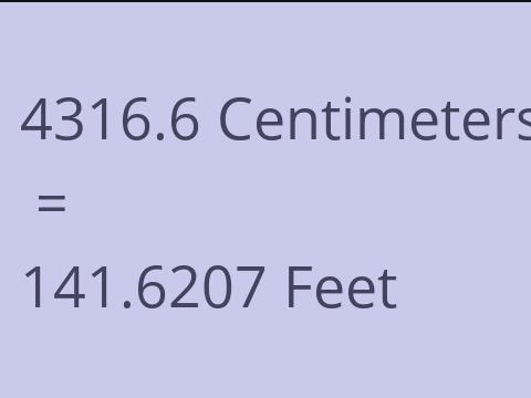 4316.6 CM TO FEET