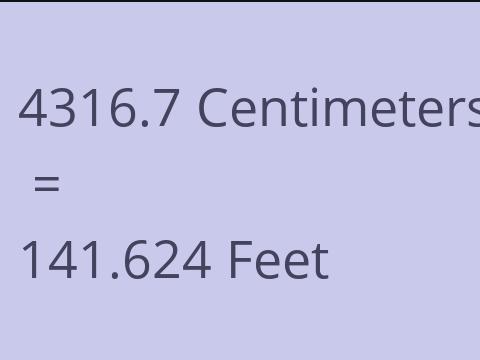 4316.7 CM TO FEET