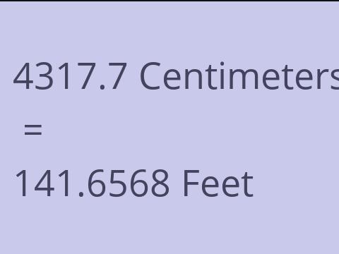 4317.7 CM TO FEET