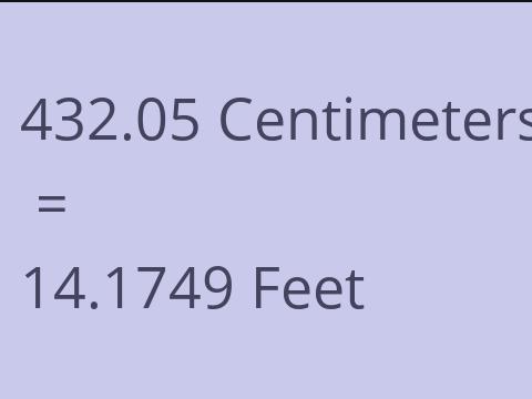 432.05 CM TO FEET