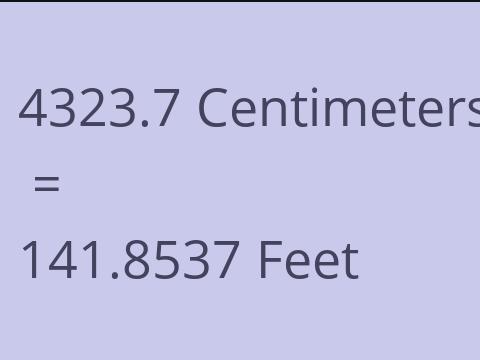 4323.7 CM TO FEET