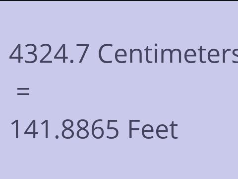 4324.7 CM TO FEET