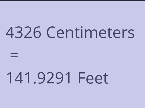 4326 CM TO FEET