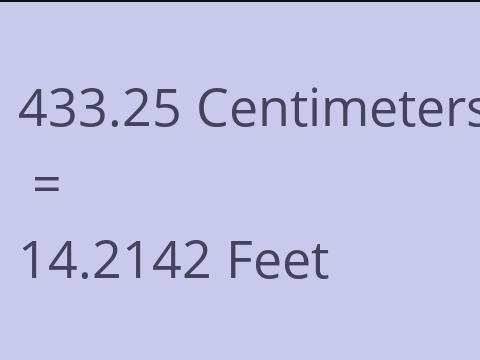 433.25 CM TO FEET