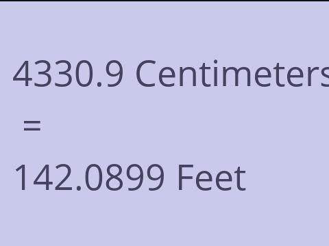 4330.9 CM TO FEET