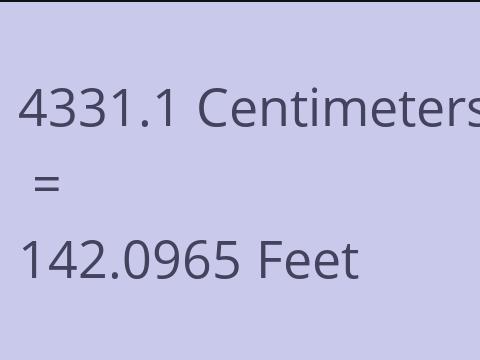 4331.1 CM TO FEET