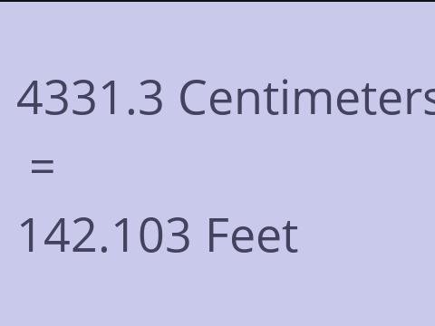4331.3 CM TO FEET