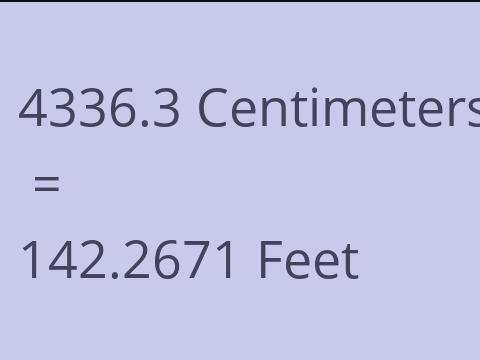 4336.3 CM TO FEET