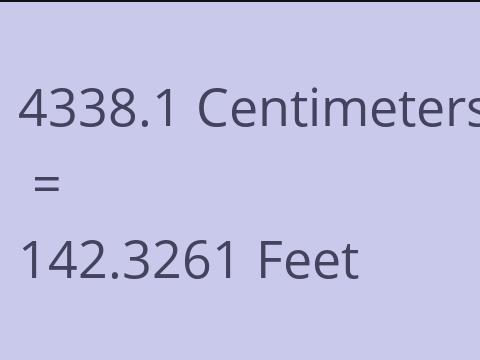 4338.1 CM TO FEET