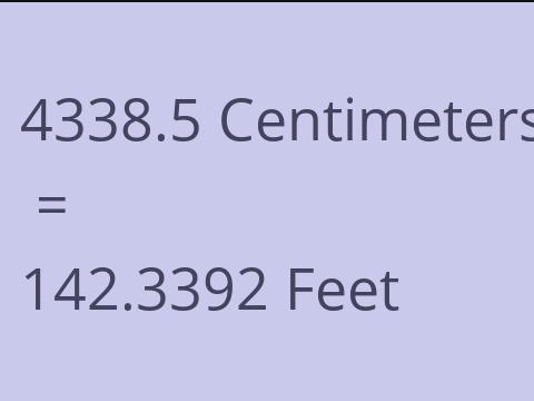4338.5 CM TO FEET