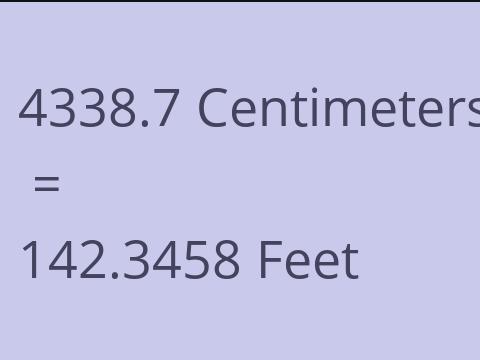 4338.7 CM TO FEET