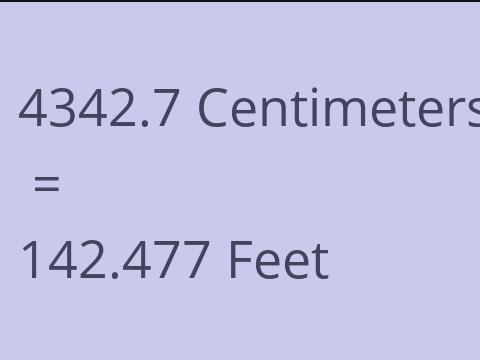 4342.7 CM TO FEET