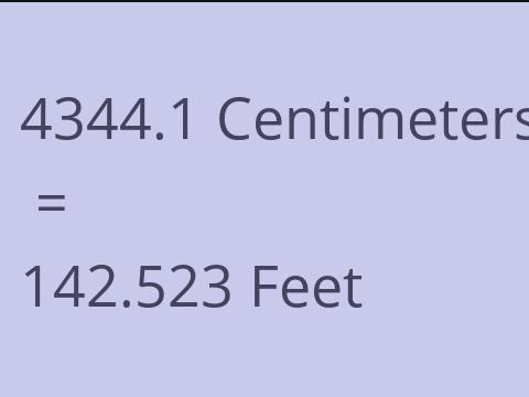 4344.1 CM TO FEET