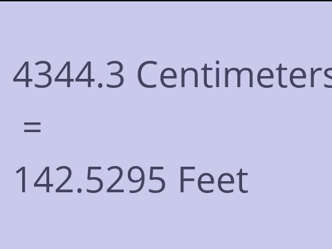 4344.3 CM TO FEET