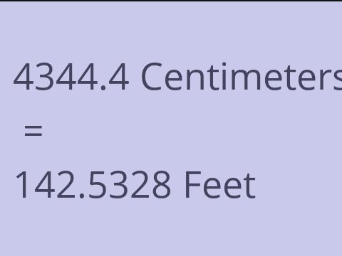 4344.4 CM TO FEET