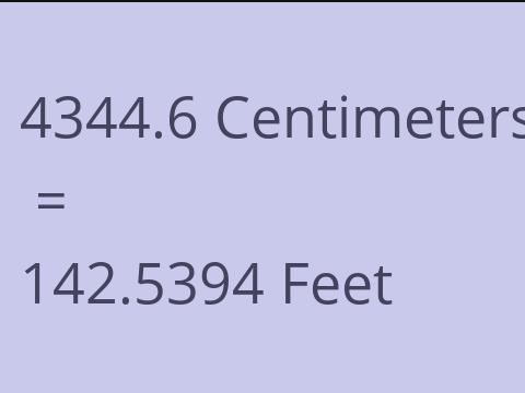 4344.6 CM TO FEET