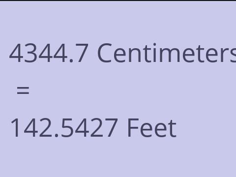 4344.7 CM TO FEET
