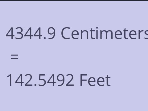 4344.9 CM TO FEET