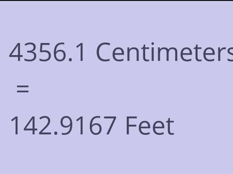 4356.1 CM TO FEET