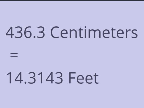 436.3 CM TO FEET