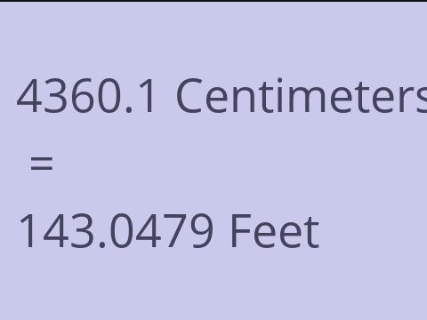 4360.1 CM TO FEET