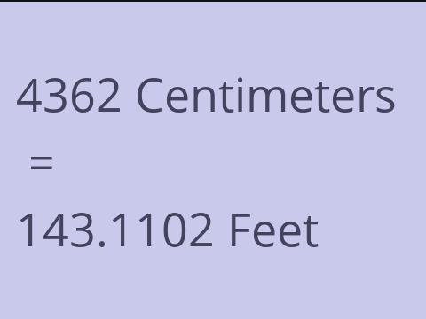 4362 CM TO FEET