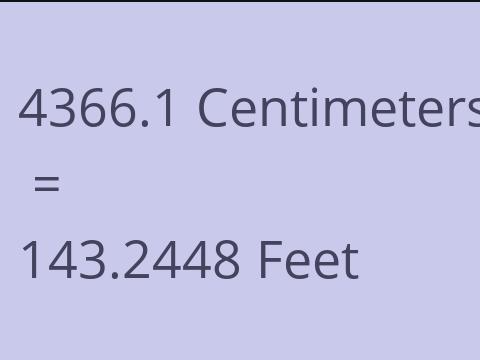4366.1 CM TO FEET