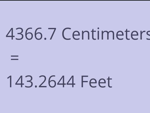 4366.7 CM TO FEET