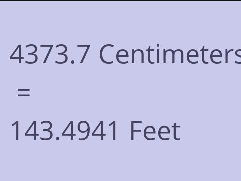 4373.7 CM TO FEET
