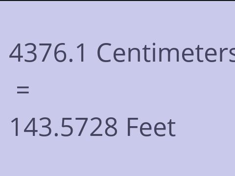 4376.1 CM TO FEET
