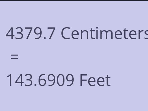 4379.7 CM TO FEET