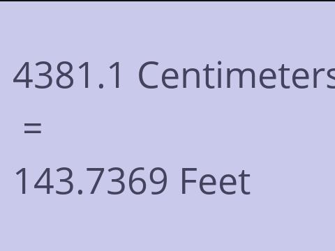 4381.1 CM TO FEET