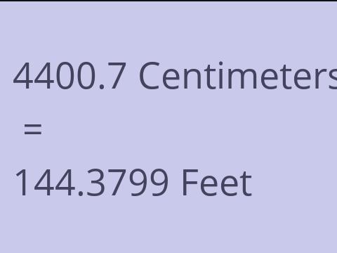 4400.7 CM TO FEET