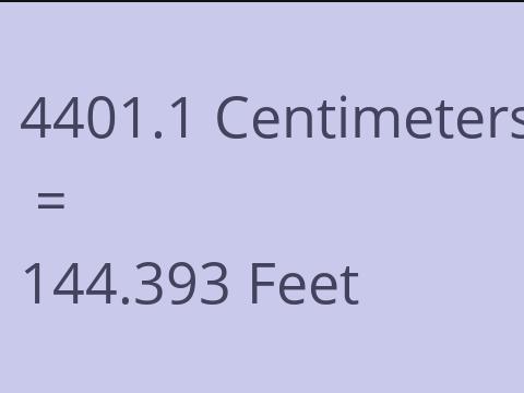 4401.1 CM TO FEET