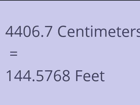4406.7 CM TO FEET