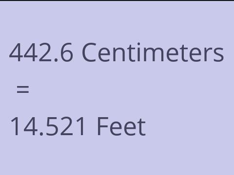 442.6 CM TO FEET